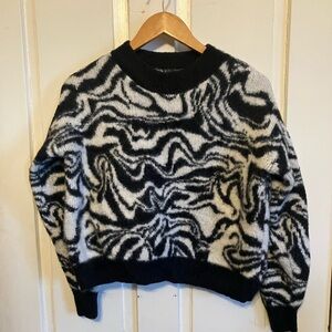 Black and White Marbled Sweater